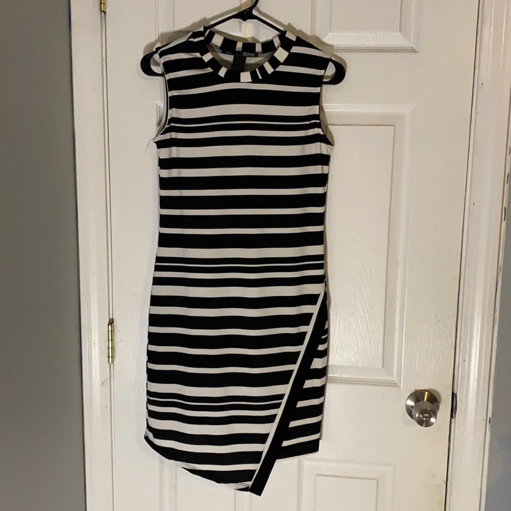 Large, black with white striped , rebel sugar dress